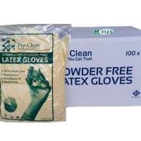 ถุงมือยาง LATEX  Pro-Clean ผิวเรียบ แบบไม่มีแป้ง