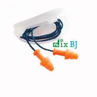 ปลั๊กอุดหูทำจากยางสังเคราะห์ กันเสียง NRR 25 dB แบบมีสายไนล่อน 