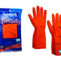 ถุงมือยาง ANSELL สีส้ม รุ่น BEAUTY 0