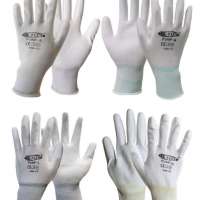 ถุงมือผ้าไนล่อน เคลือบPU แบบเต็มฝ่ามือ สีขาว K-FLEX 0